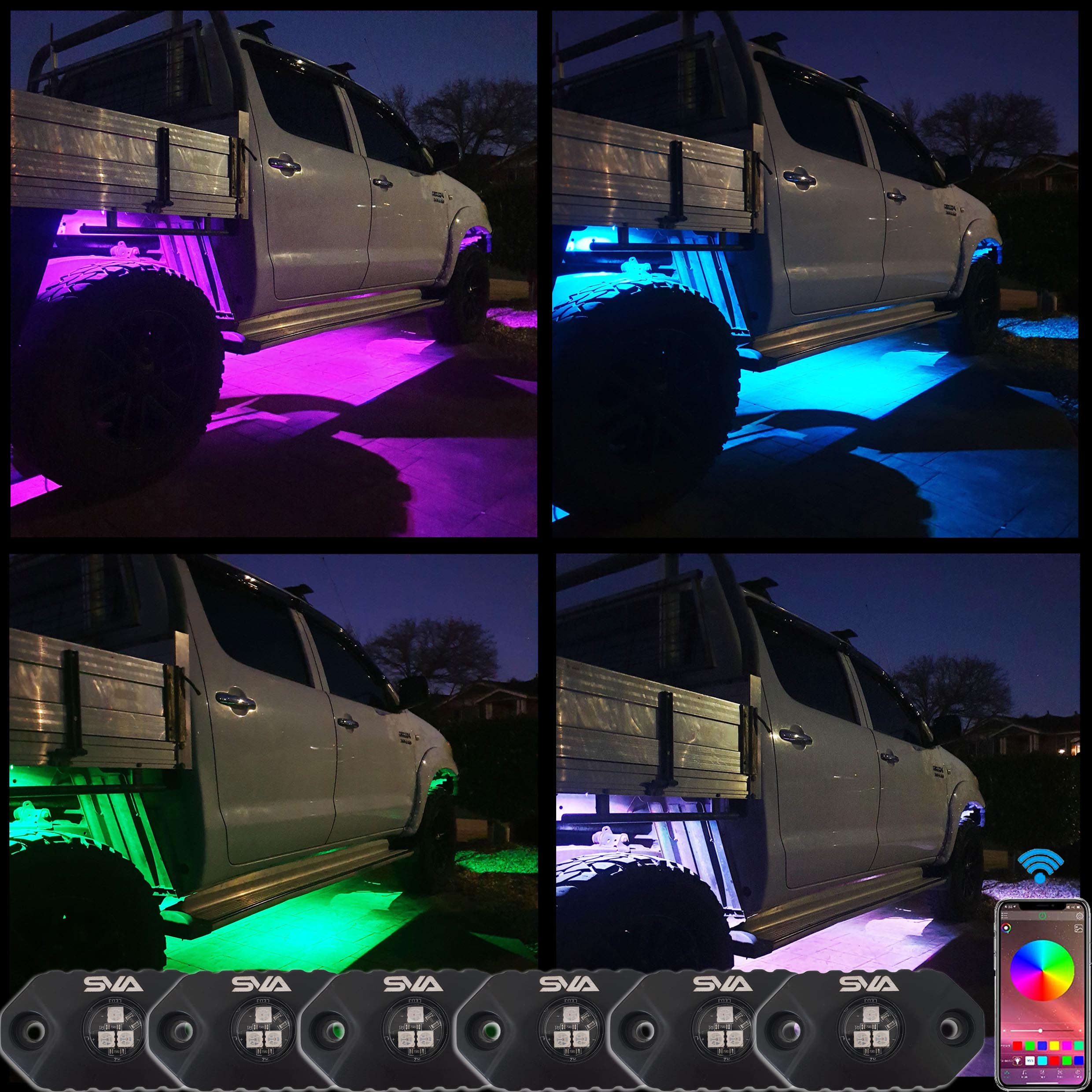 6 LED RGB ROCK LIGHTS - Superior Vision Australia